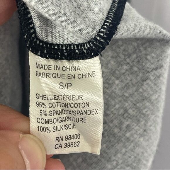 Theory Ginny Ruffle Silk Trim Mini Dress, Small, Black & Gray - Picture 8 of 8